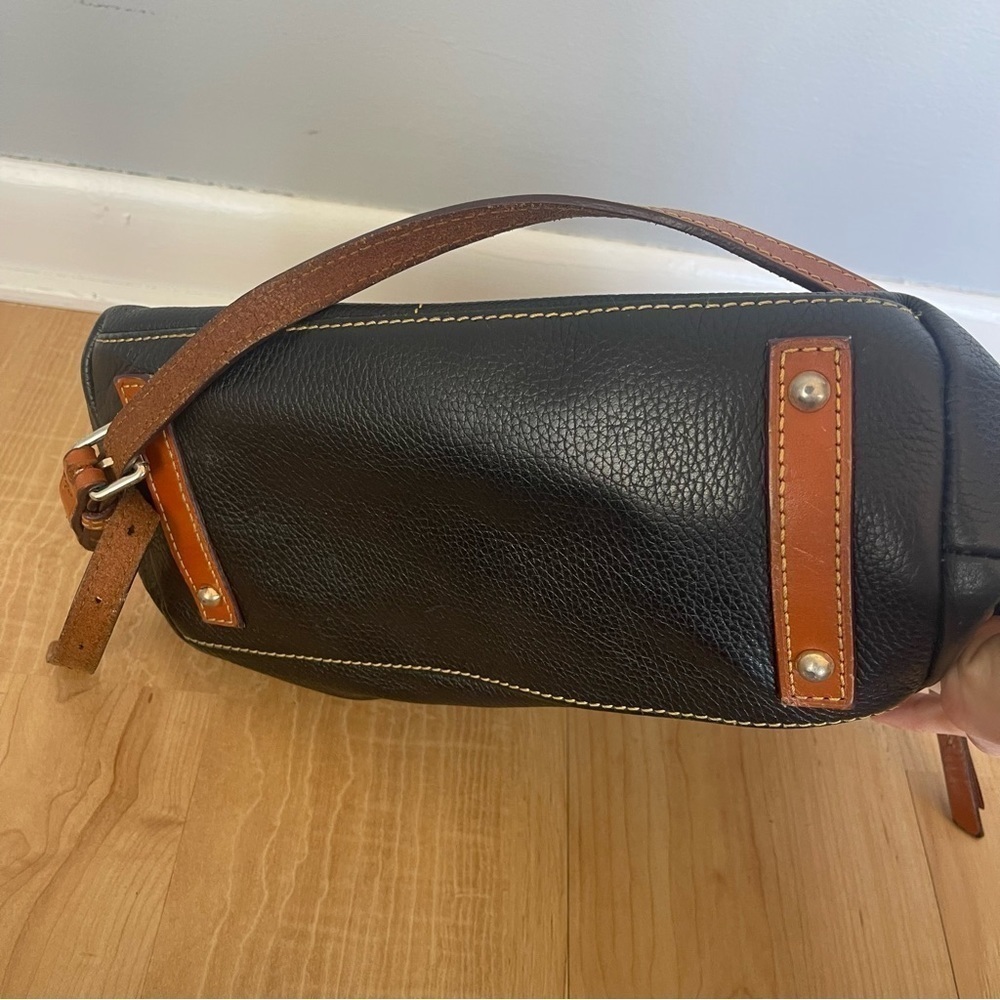 Dooney & Bourke Dillen Pebbled Leather Double Pockets Handbag Black Hobo Bag - Picture 11 of 14